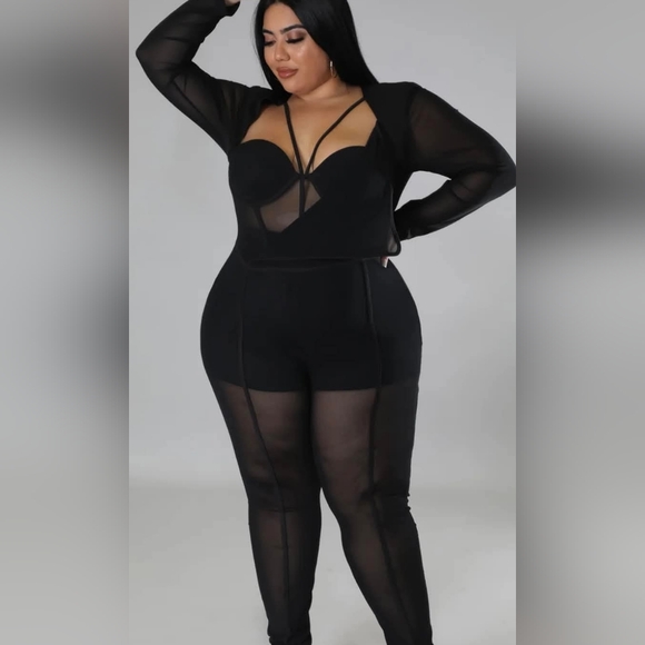 Goodtimeusa Pants - Elegant Black Sheer Jumpsuit